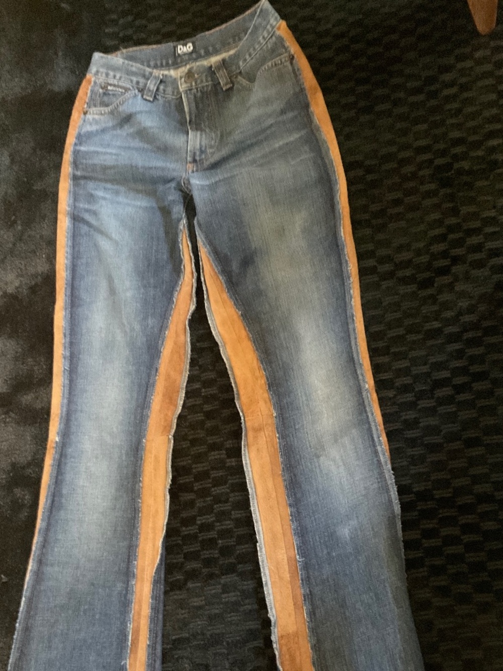 Dolce & Gabbana Jeans authentic suede inlaid in seams, size 28
